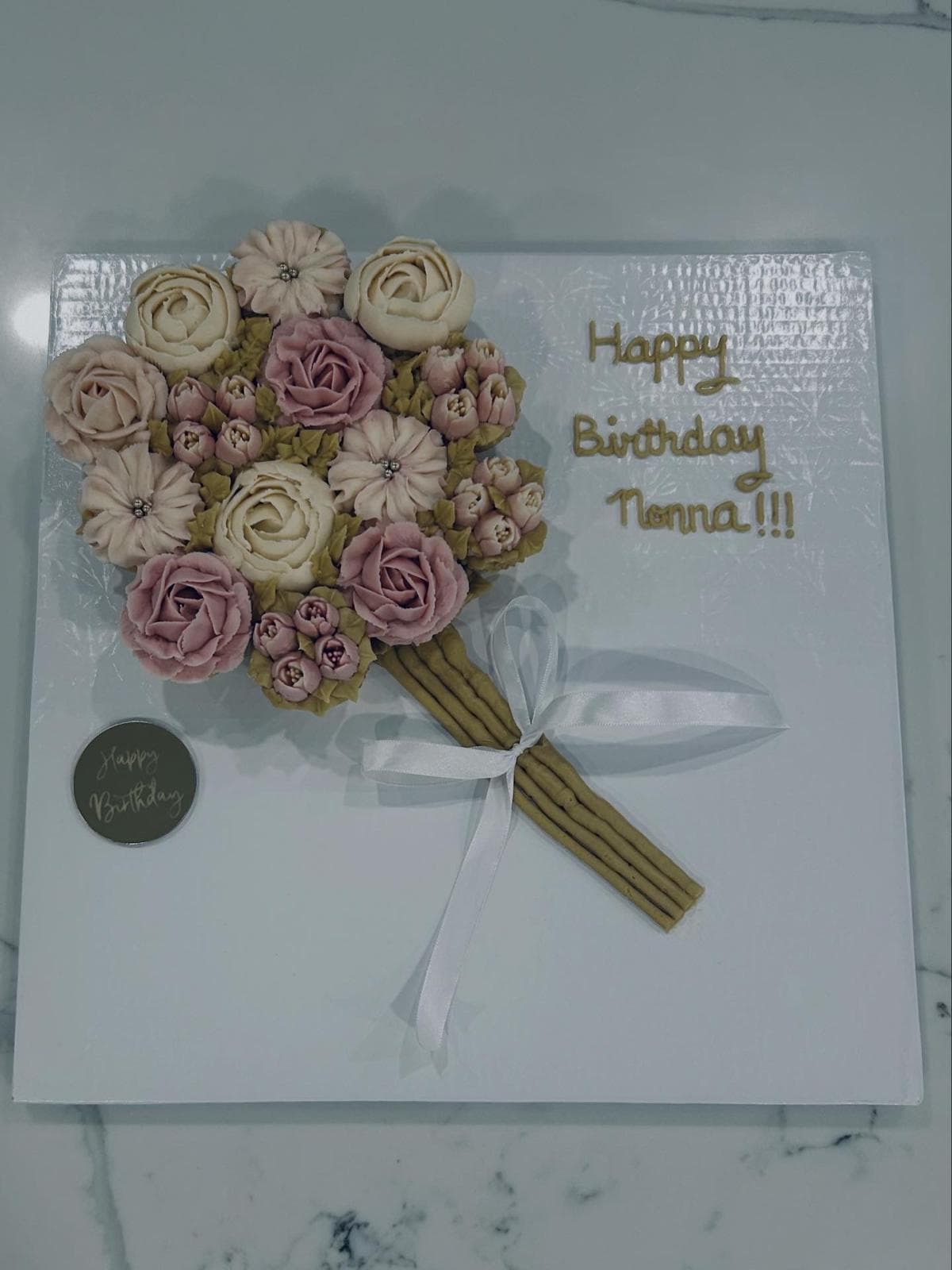 14 Mini Cupcake Bouquet on a Cake Board
