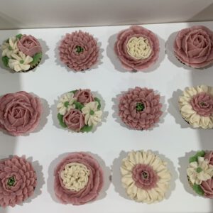 Box of 12 Mini Floral Cupcakes